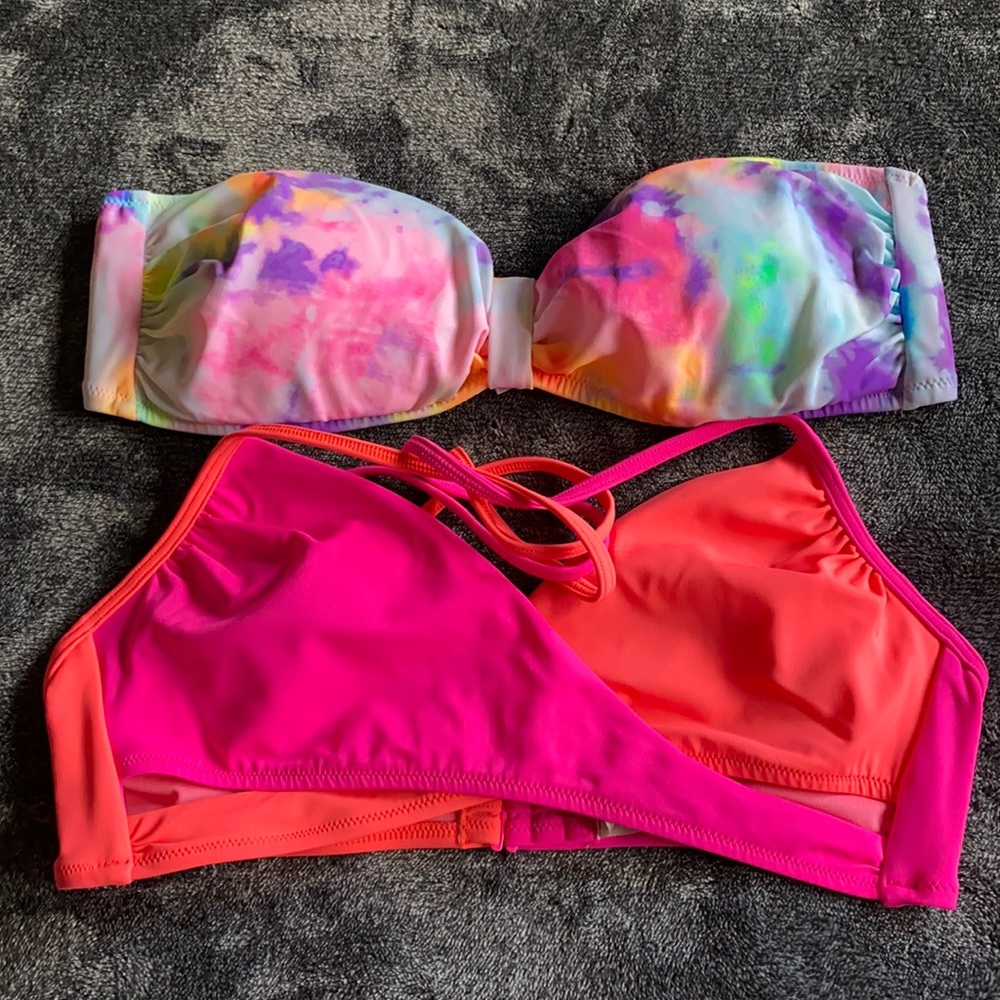 Pink swim tops